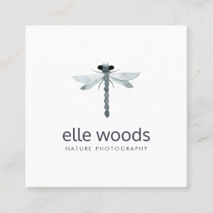 Simple White Professional Nature Photographer Square Business Card