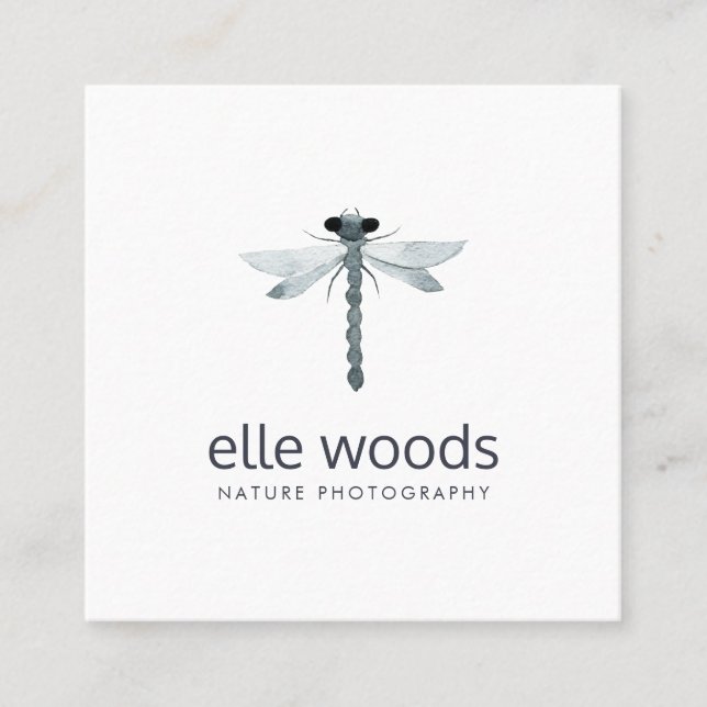 Simple White Professional Nature Photographer Square Business Card (Front)