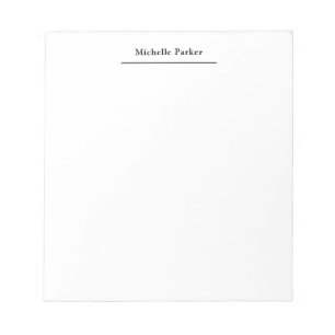 Sİmple White Professional Plain Minimalist Modern Notepad