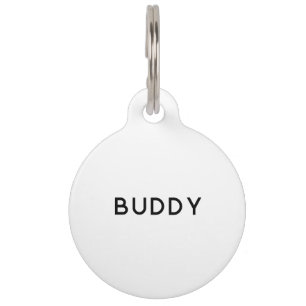 Simple White QR Code Pet Tag