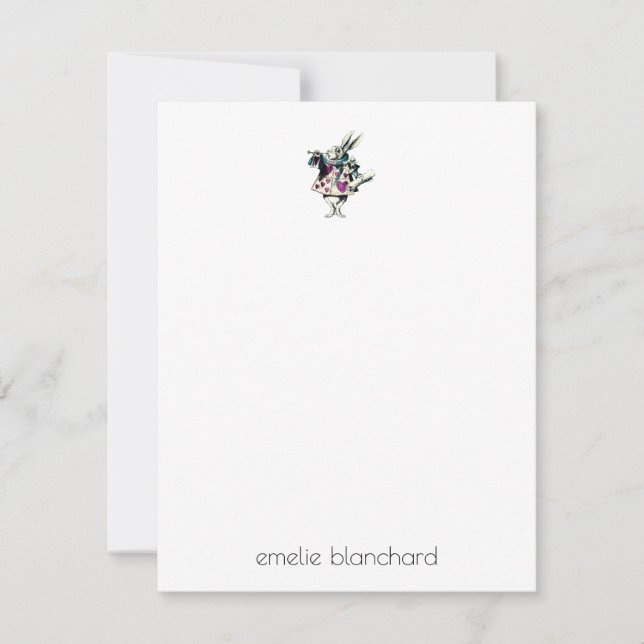Simple White Rabbit Personalized Card (Front)