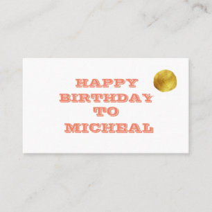 SIMPLE WHITE RED  happy birth day CARD