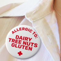 Simple White Red Medical Alert Food Allergy