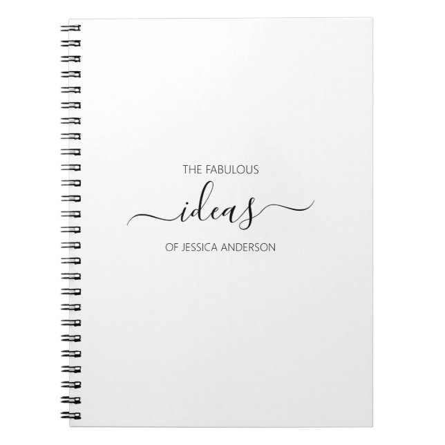 Simple white script name notebook (Front)