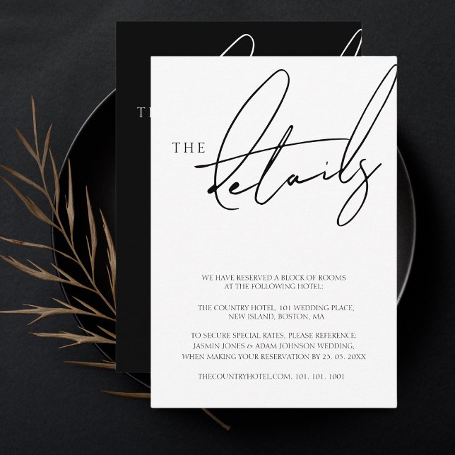 Simple White Script Typography Wedding Details Enclosure Card (Creator Uploaded)