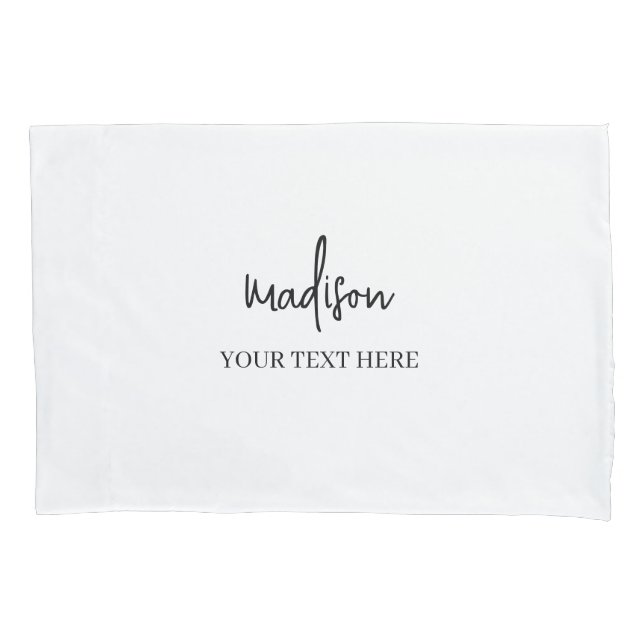 Simple White Signature With Text  Pillow Case (Front)