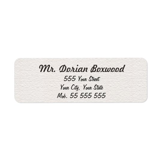 Simple White Structure Black Name Return Address Label