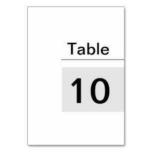 Simple White Table Number Cards