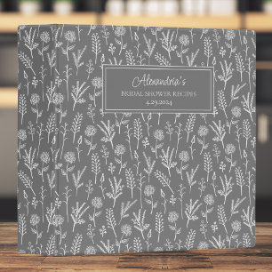 Simple White Twigs Bridal Shower Recipe  Binder
