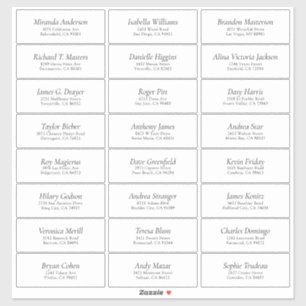 Simple White Wedding Guest Address Label