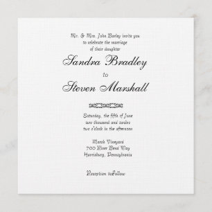 Simple White Wedding Invitations