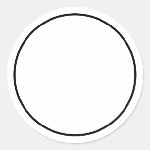 Simple White with Black Border Classic Round Sticker