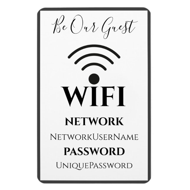 Simple  WiFi Sign Magnet (Vertical)