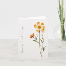Simple Wild Flower Birthday Card