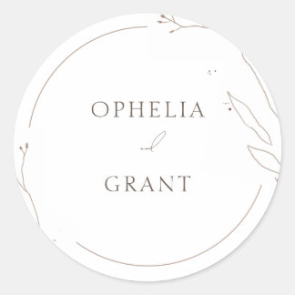 Simple Wild Grass Wedding Thank You Stickers