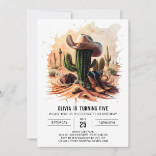 Simple Wild West Cowboy Birthday Invitation
