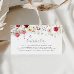 Simple Wildflower Baby Shower Book Request Enclosure Card<br><div class="desc">This simple wildflower baby shower book request enclosure card is perfect for a modern baby shower. The design features a multicolored assortment of pink,  blush,  purple,  yellow,  white,  violet,  red,  burgundy wild flowers.</div>