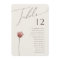 Simple Wildflower | Beige Table Number Chart