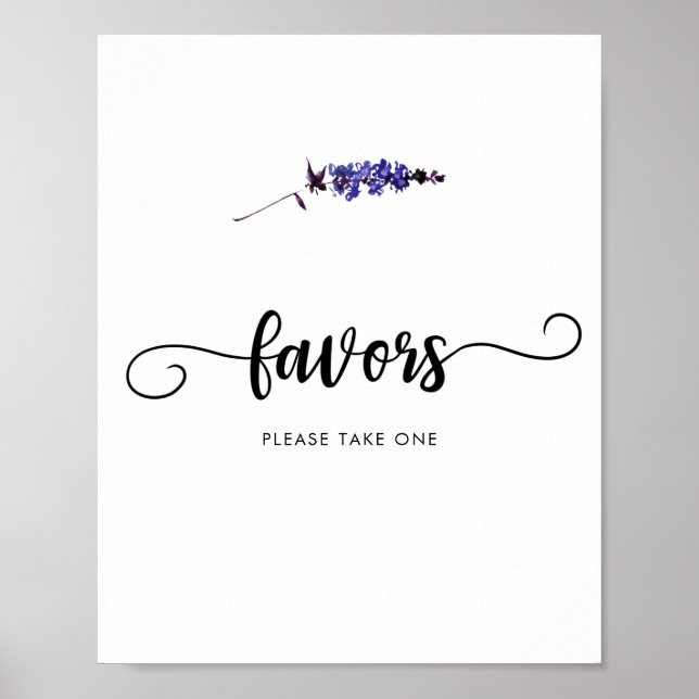 Simple Wildflower favours PLEASE TAKE ONE Poster (Front)