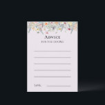 Simple Wildflower Fern Lavender Advice Card<br><div class="desc">This Simple Wildflower Fern Lavender Advice Card design is an elegant arrangement of classic gold geometric frames embellished with delicate boho floral greenery bouquets and stems. Featuring a palette of timeless ivory beige backgrounds with simple classic black typography and whimsical colourful wildflowers, creating a lovely and polished romantic feel. With...</div>