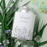 Simple Wildflower Floral Any Colour Groomsman Can Cooler<br><div class="desc">Wildflower wedding can cooler gift for anyone in your wedding party. Easy to personalize for your bridesmaids, groomsmen etc and you can also add the name of the bride and groom and their wedding date on the opposite side. Simple and elegant boho floral design with line drawn wildflowers. You are...</div>