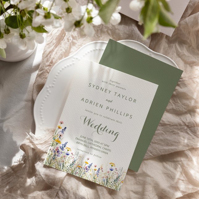 Simple Wildflower Informal Wedding Invitation (Creator Uploaded)