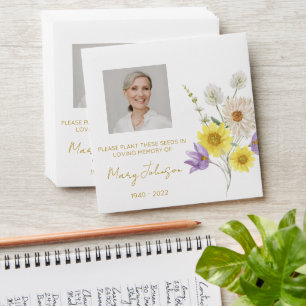 Simple Wildflower Photo Funeral Seed Envelope