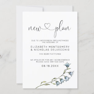 Simple Wildflower   Postponed Wedding Announcement