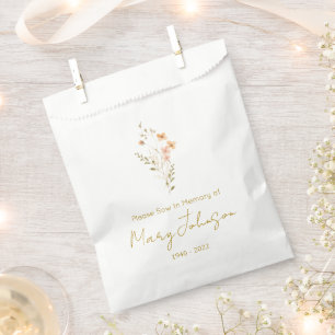 Simple Wildflower Seed packet Funeral Favour Bag