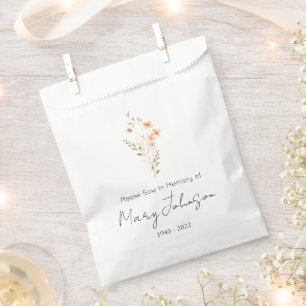 Simple Wildflower Seed packet Funeral Favour Bag