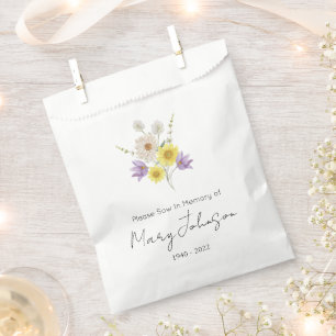 Simple Wildflower Seed packet Funeral Favour Bag