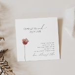 Simple Wildflower | Square Wedding Invitation<br><div class="desc">This simple wildflower | square wedding invitation is perfect for your whimsical boho wedding. The singular bright, enchanted pink floral gives this product an artsy and delicate feel that is a simple modern design. This look will go well with any wedding season: spring, summer, fall, or winter! Please feel free...</div>