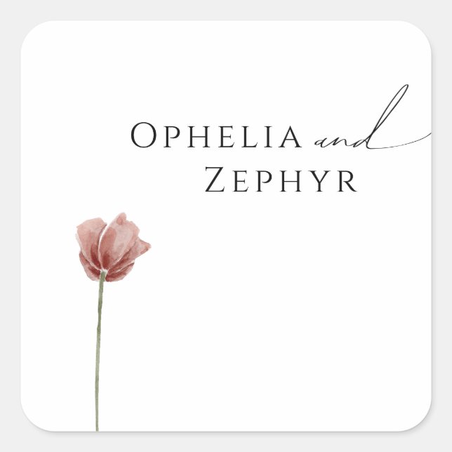 Simple Wildflower | wedding Envelope Seals (Front)