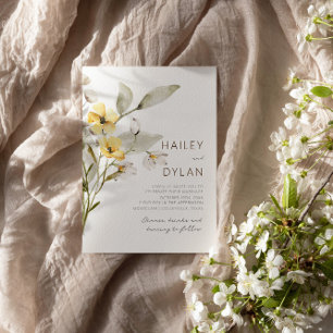 Simple Wildflower Wedding Invitation