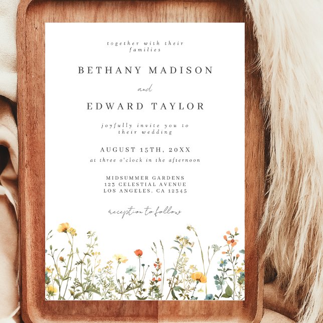 Simple Wildflower Wedding Invitation (Creator Uploaded)
