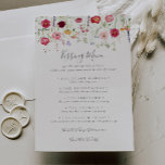 Simple Wildflower Wedding Kissing Menu Game Card<br><div class="desc">This simple wildflower wedding kissing menu game card is perfect for a modern wedding reception. The design features a multicolored assortment of pink,  blush,  purple,  yellow,  white,  violet,  red,  burgundy wild flowers.</div>