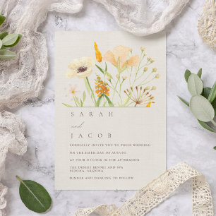 Simple Wildflowers Botanical Garden Wedding Invitation