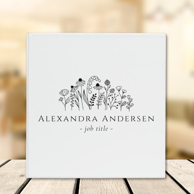 Simple Wildflowers Minimalist Floral Binder (Simple Wildflowers Minimalist Floral 3 ring binder )