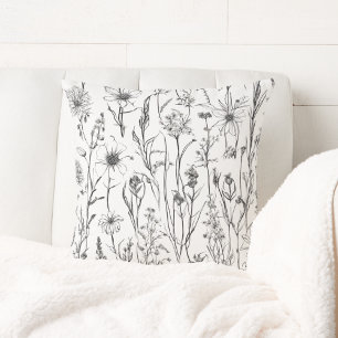 Simple Wildflowers  Throw Pillow