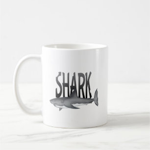 Simple Wildlife Animal Ocean Shark Typography  Coffee Mug