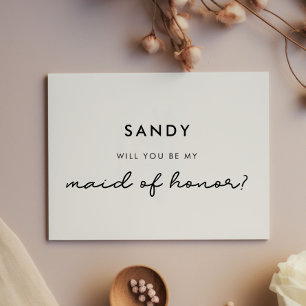 Simple Will you be my maid of honour Invitation