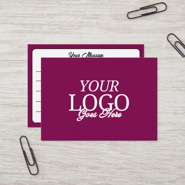 Simple Wine Coloured Logo With Lines Business Card (Front/Back In Situ)