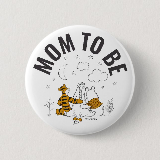 Simple Winnie the Pooh Baby Shower 2 Inch Round Button (Front)