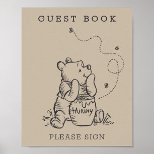 Simple Winnie the Pooh Baby Shower Poster