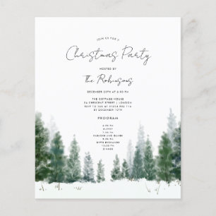 Simple Winter Christmas Party Invite Program Menu