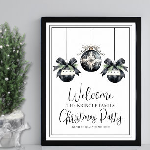 Simple Winter Christmas Party Welcome Sign