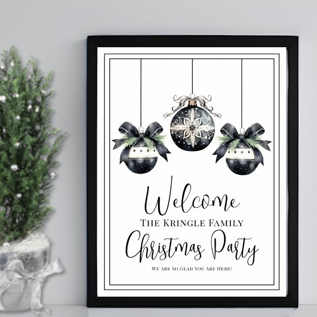 Simple Winter Christmas Party Welcome Sign (Simple Winter Christmas Party Welcome Sign)