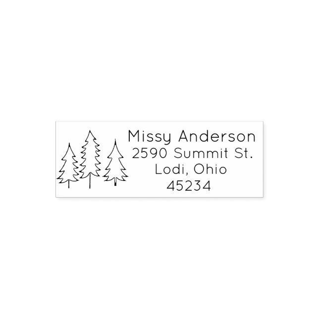 Simple Winter Pines Self-inking Stamp (Design)