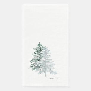 Simple Winter Woodlands Custom Name Napkin