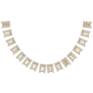 Simple Winters with Cardinal Celebrate Love Bunting Flags